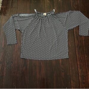 MICHAEL by Michael Kors Geometric Cold Shoulder Blouse
